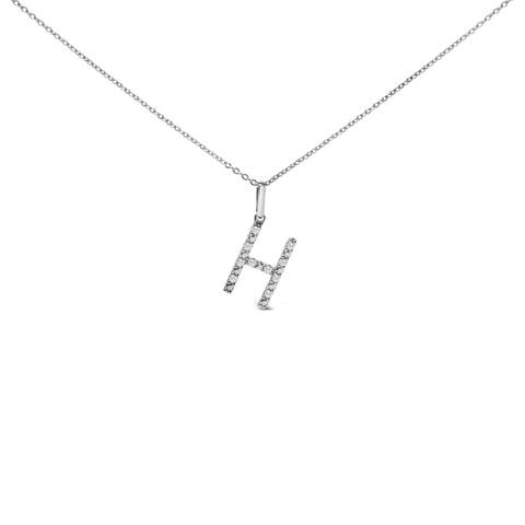Sterling Silver Diamond Accent "A-Z" Initial Pendant Necklace