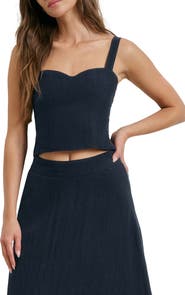 Favorite Daughter There For You Linen Crop Top