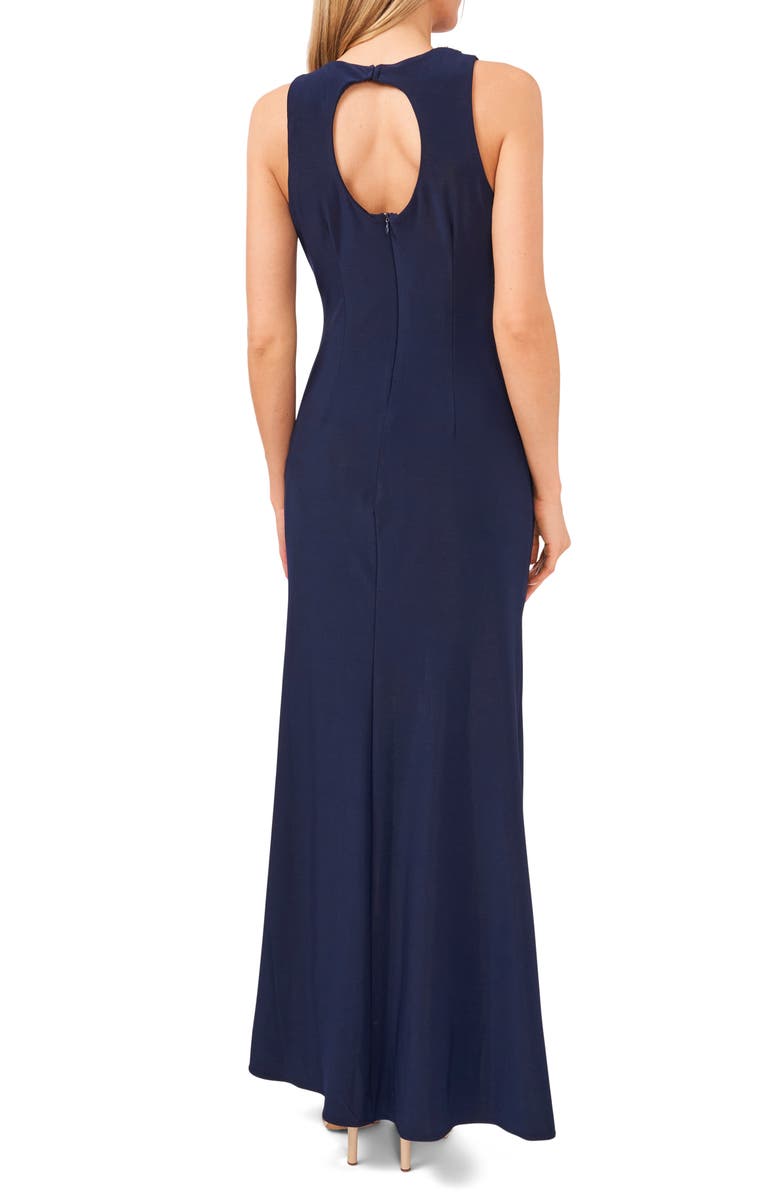 Chaus Imitation Pearl Sleeveless Gown, Alternate, color, Navy