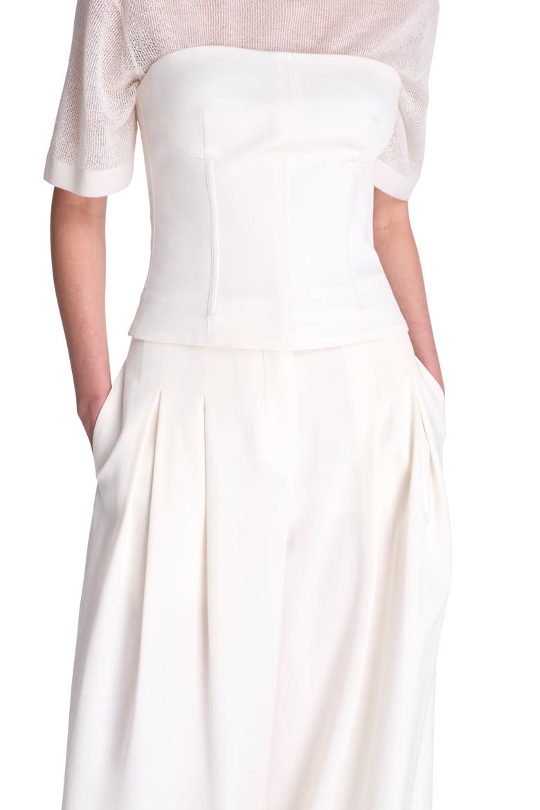 Drew Stretch Cotton & Wool Wide Leg Pants, Alternate, color, IVORY