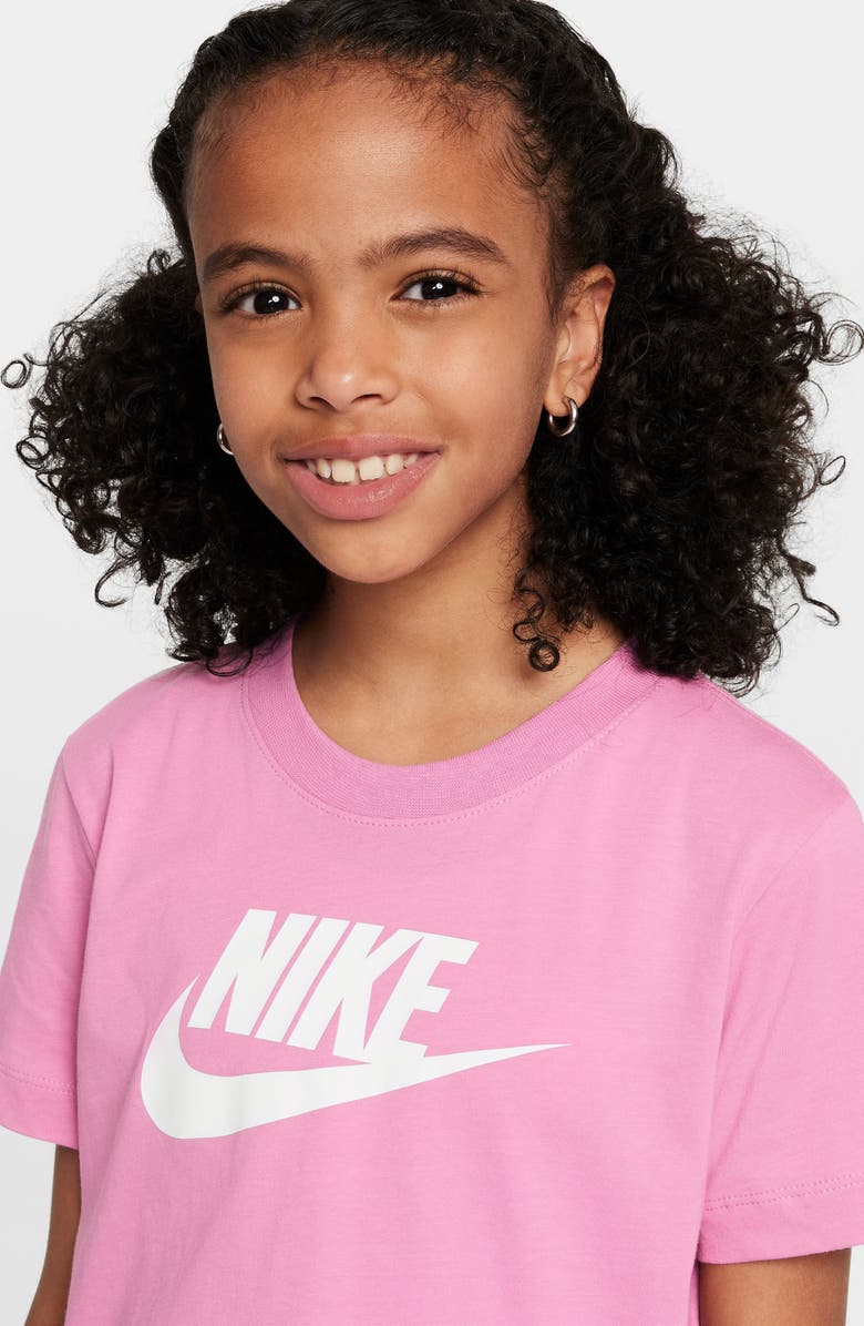 Nike Kids' Sportswear Cotton Graphic T-Shirt, Alternate, color, Magic Flamingo