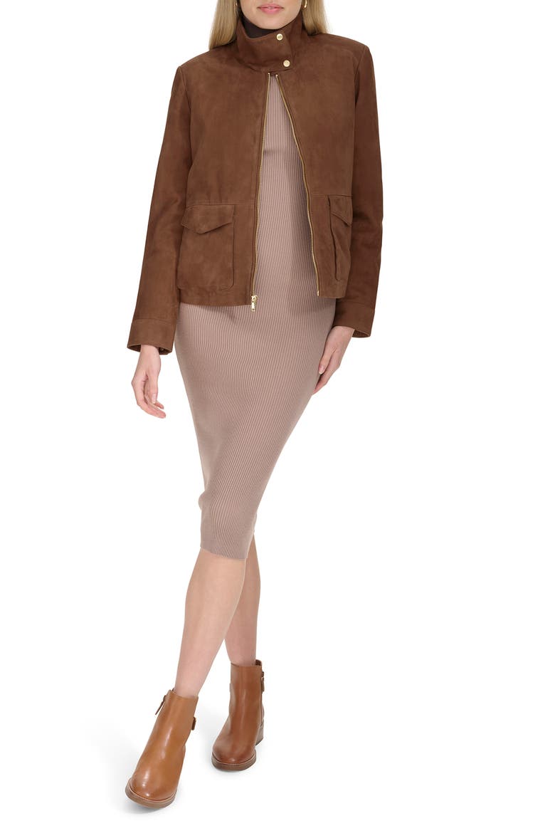 Suede Jacket, Alternate, color, CHOCOLATE