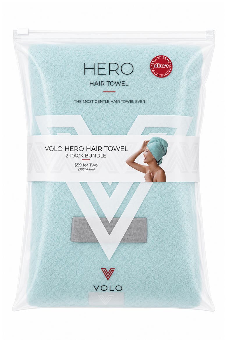 Hero Hair Towel Duo in Capri Blue $96 Value, Alternate, color, CAPRI BLUE