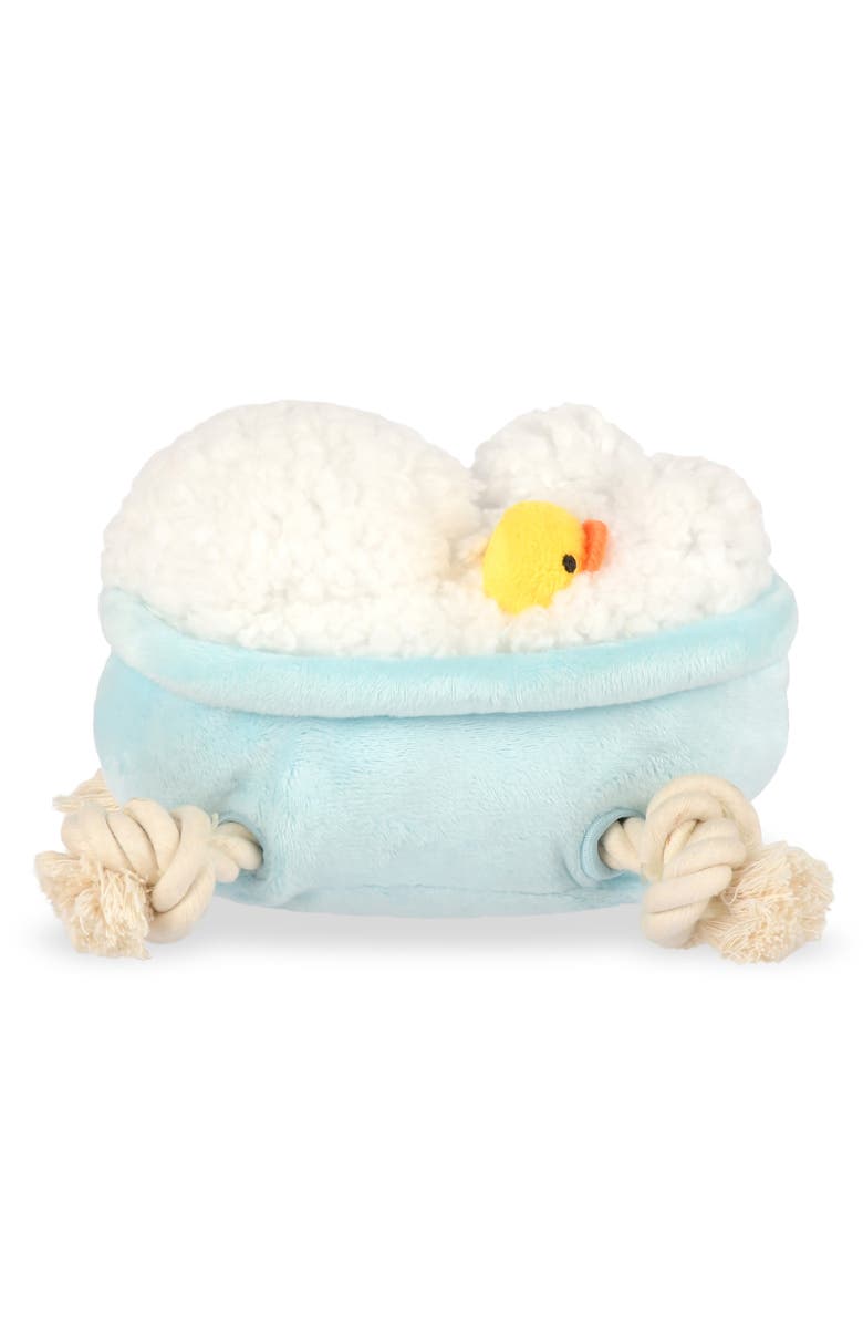 P.L.A.Y. Splish Splash Rubadub Tub, Plush Dog Toy, Crinkle & Crunchy Bottle, Alternate, color, Multicolored