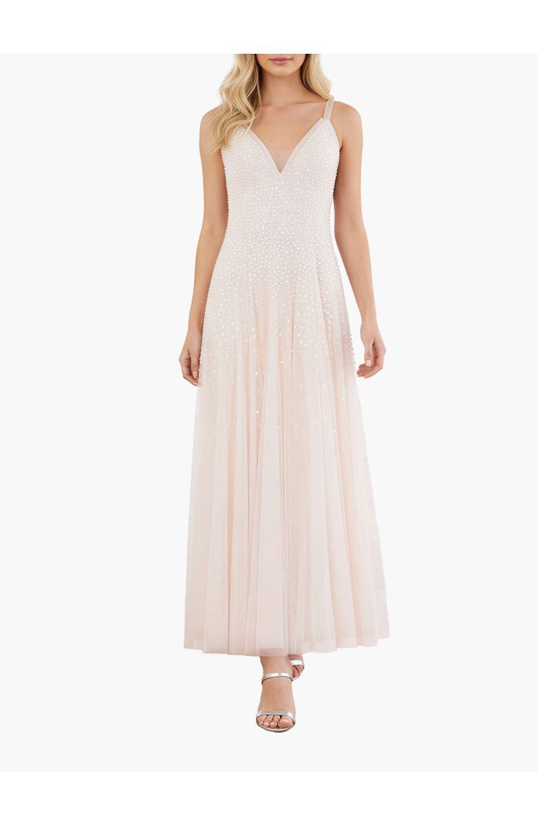 Needle & Thread Sequin Cascade Cami Plunge Gown, Main, color, Opal/Cream