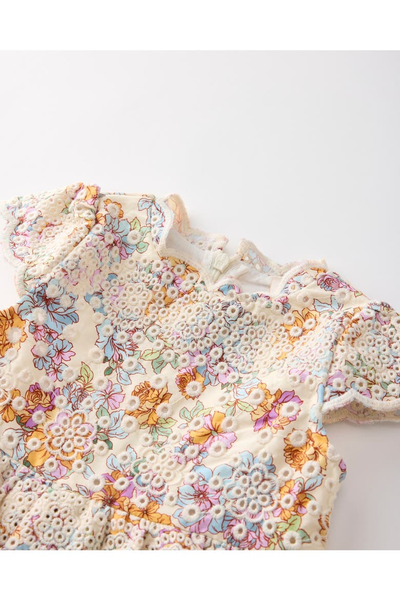 Posie Cotton Embroidered Romper, Alternate, color, Floral