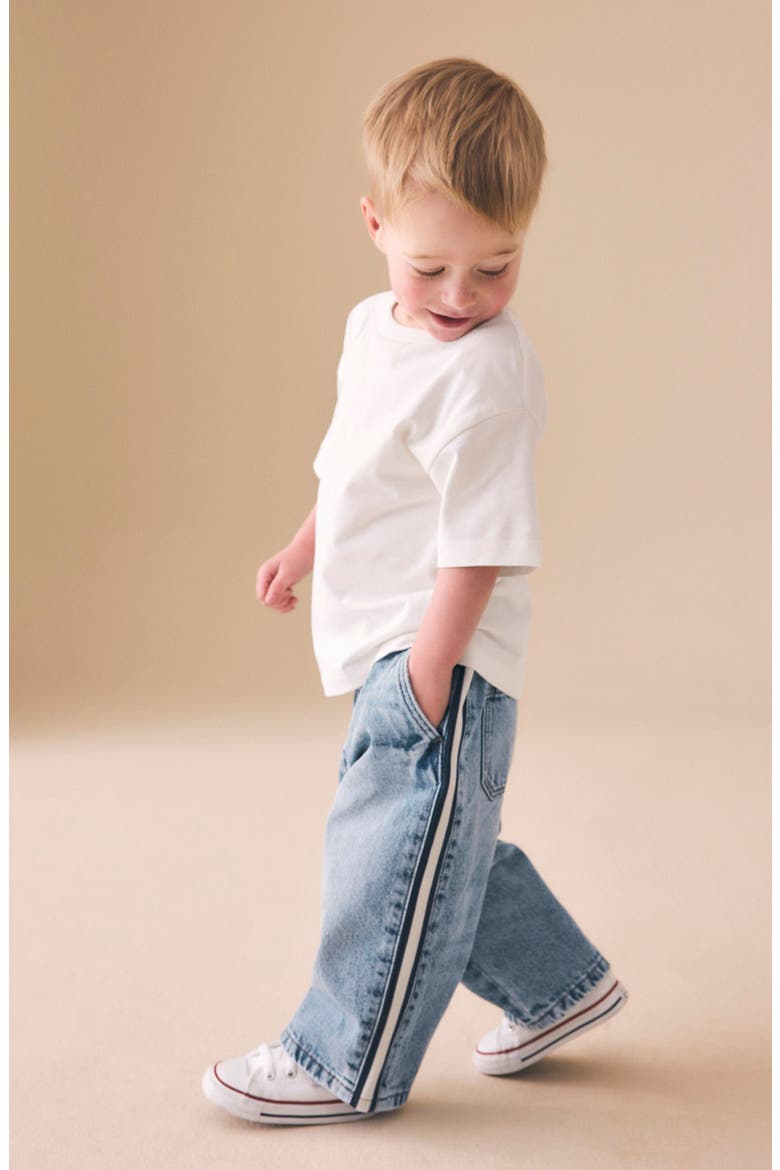 Kids' Sporty Side Stripe Jeans, Alternate, color, BLUE