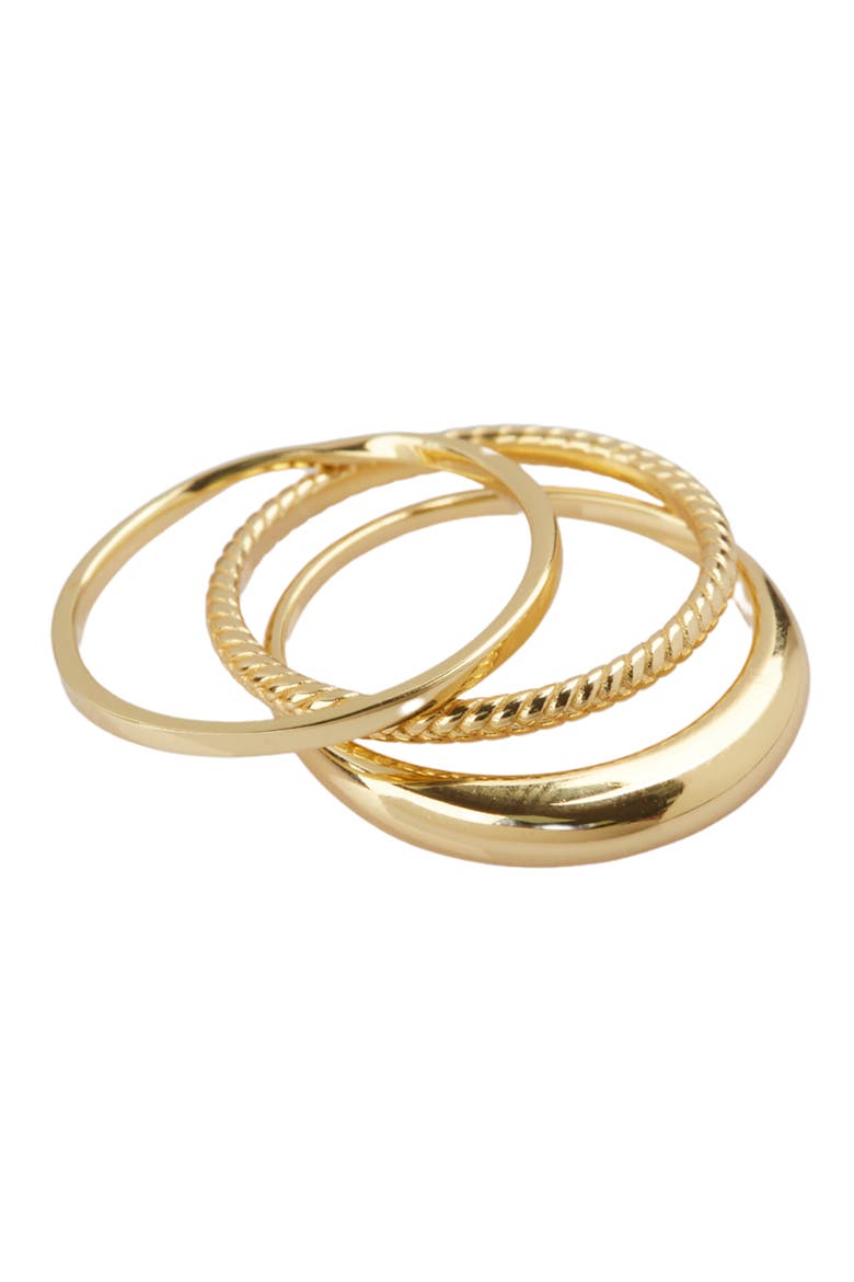 Set of 3 Band Rings, Main, color, GOLD