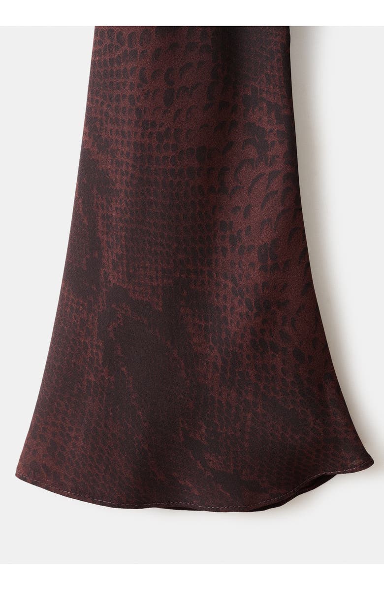 MANGO Animal Print Long Sleeve Maxi Dress, Alternate, color, Burgundy