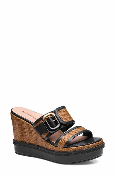 Addison Buckle Platform Wedge Slide Sandal