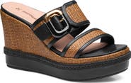 Johnston & Murphy Addison Buckle Platform Wedge Slide Sandal