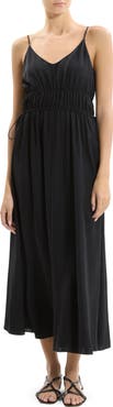 Theory Smocked Sleeveless Midi Dress