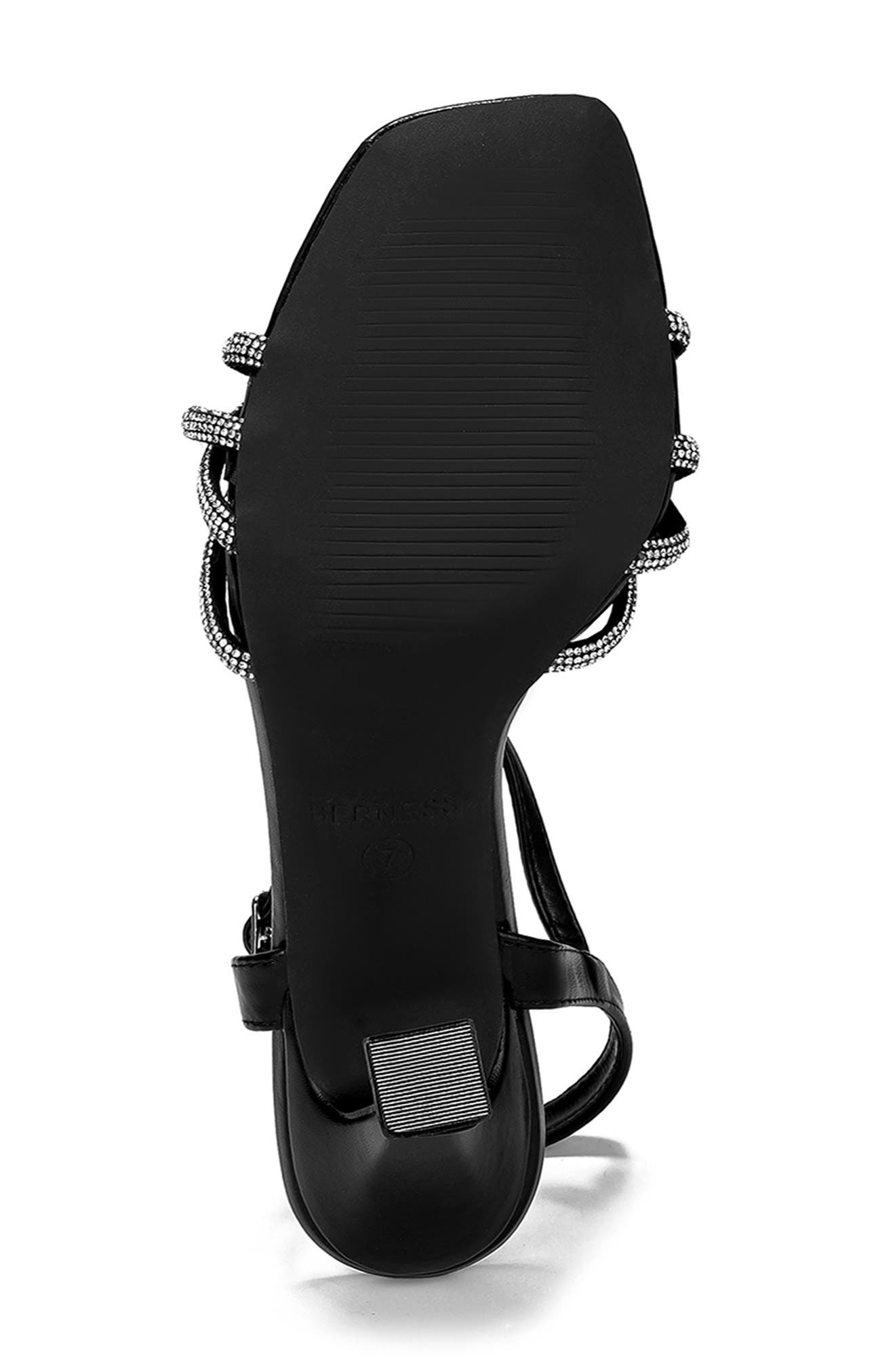 BERNESS Hilda Rhinestone Sandal, Alternate, color, Black