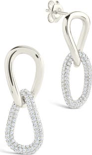 Sterling Forever Taissa Cubic Zirconia Chain Drop Earrings