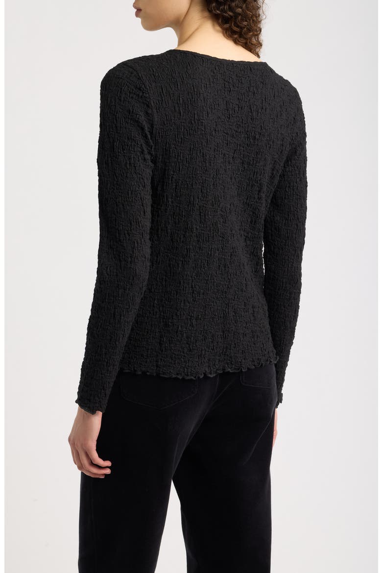 Crinkle Knit Top, Alternate, color, BLACK