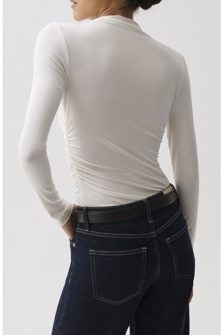 Nathalia Mock Neck Long Sleeve Top, Alternate, color, SOFT WHITE