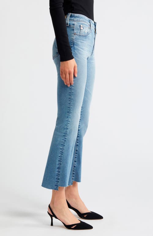 AG AG FARRAH DISTRESSED HIGH WAIST RAW STEP HEM BOOTCUT JEANS
