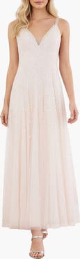 Needle & Thread Sequin Cascade Cami Plunge Gown