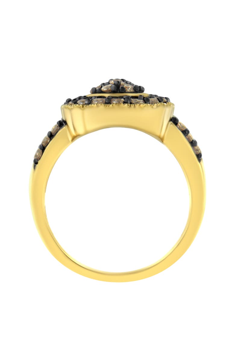 Haus of Brilliance 10K Yellow Gold Plated Silver 1 1/8 cttw Diamond Pear Cocktail Ring, Alternate, color, Yellow Gold Over Silver