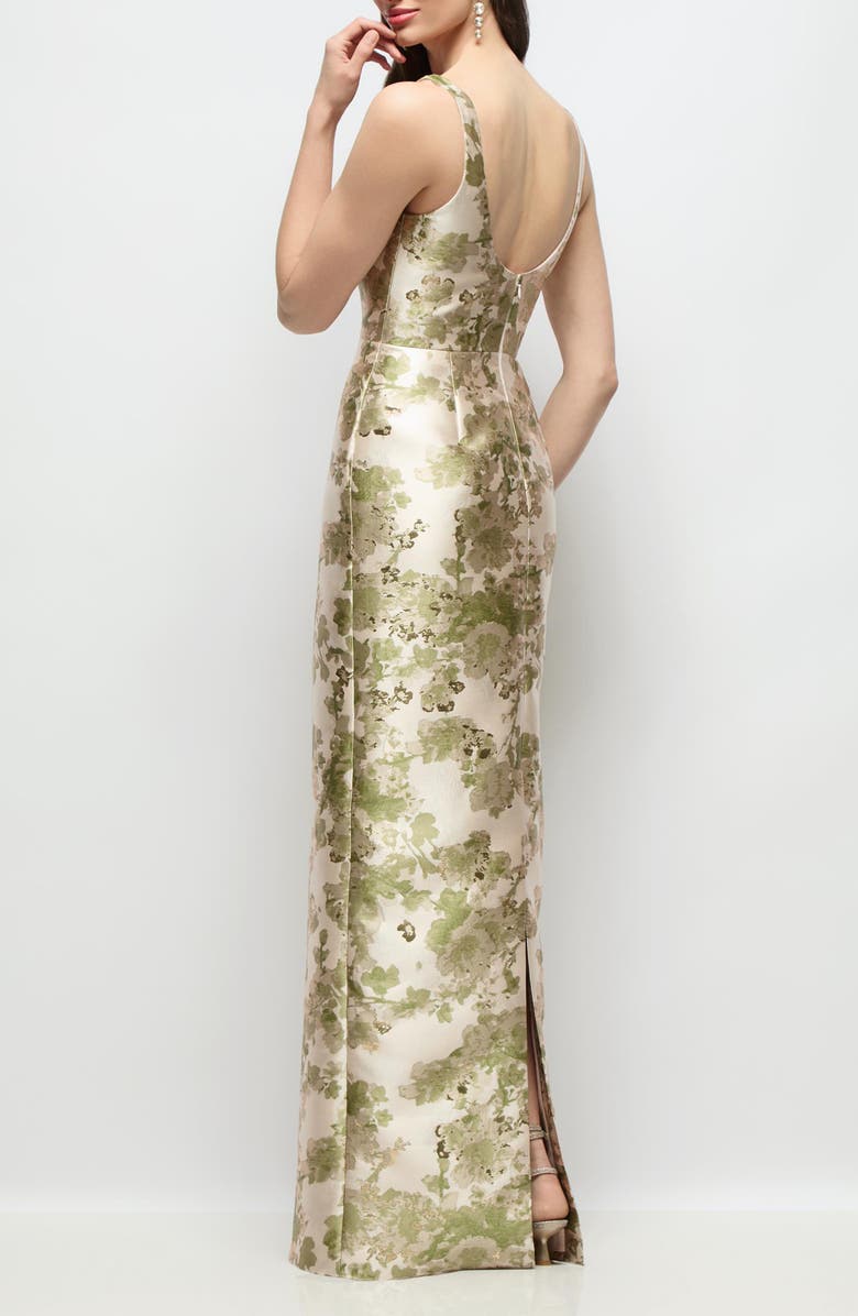 Alfred Sung Julian Abstract Floral Jacquard Gown, Alternate, color, Peridot Blush