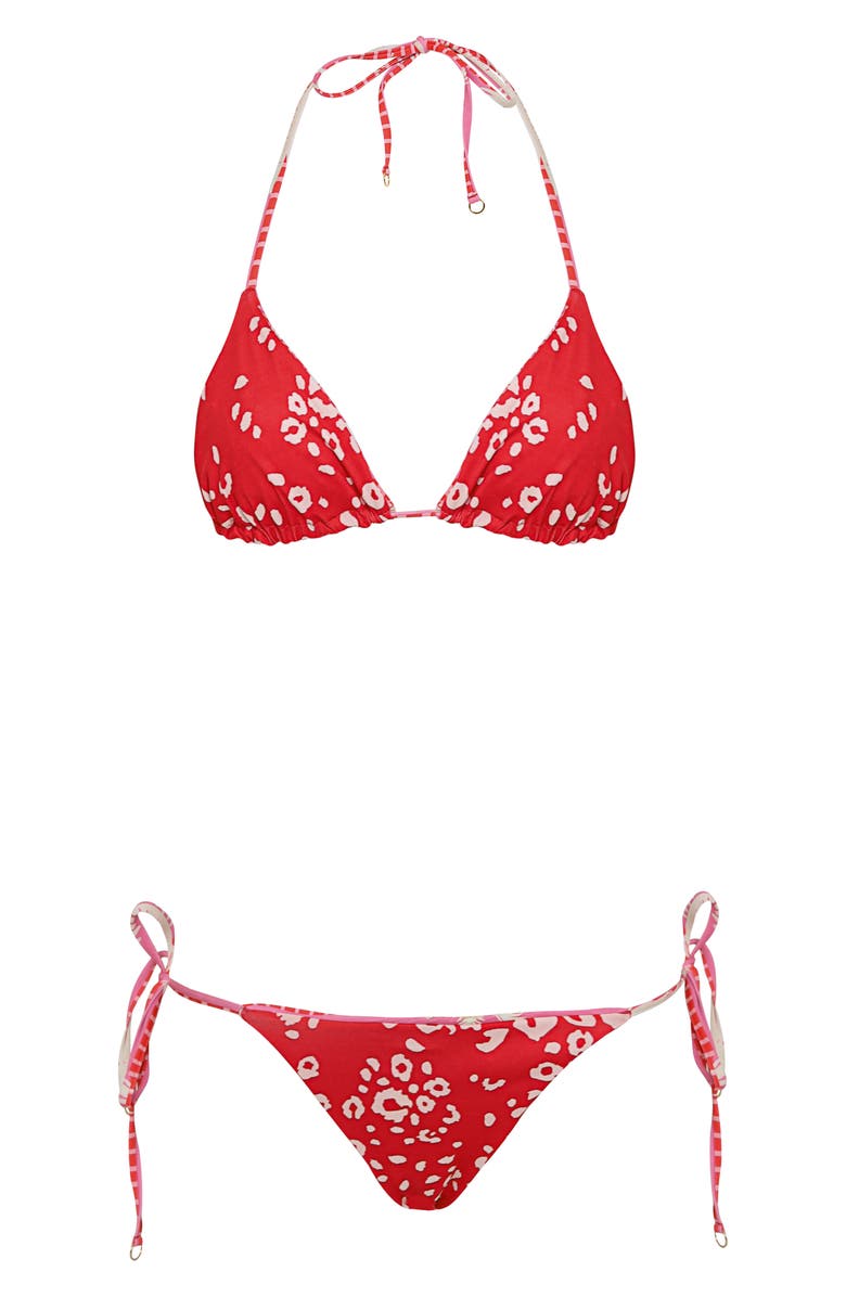 Maaji Balmy Triangle Bikini Top, Alternate, color, Pink Overflow