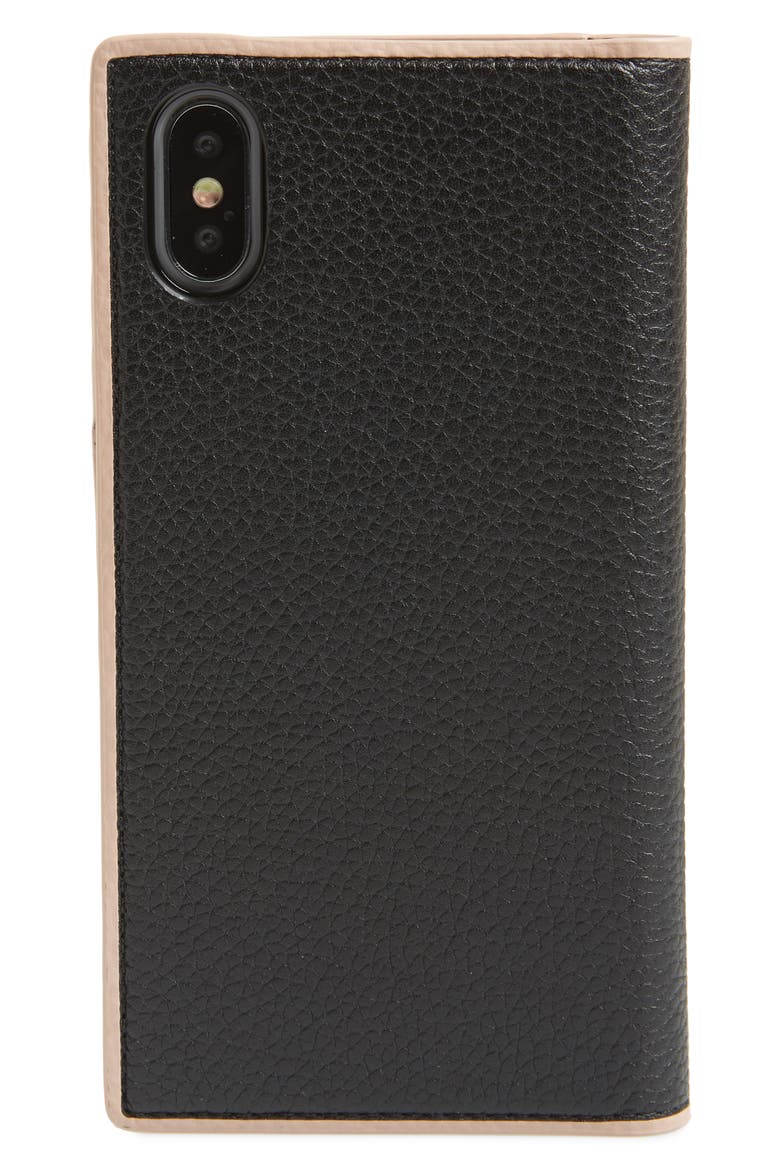 sam iPhone X/Xs, Xs Max & XR folio, Alternate, color, BLACK