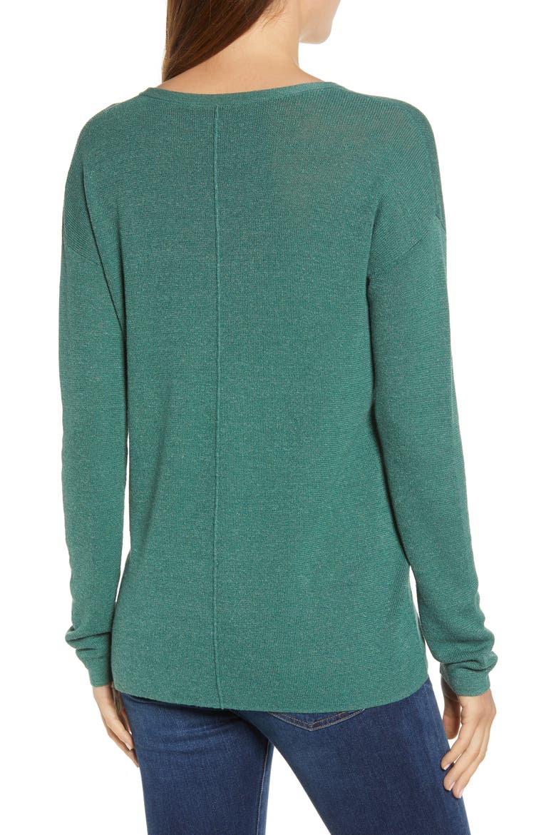 V-Neck Sweater, Alternate, color, GREEN SMOKE