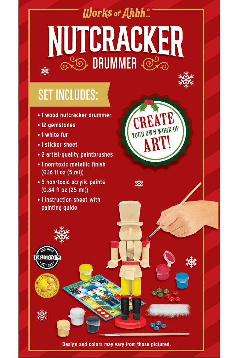 Nutcracker Drummer Wood Paint Set, Alternate, color, Multicolor