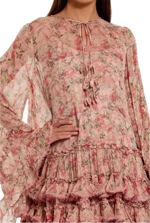 Mac Duggal Flare Long Sleeve Ruffle Viscose Mini Dress
