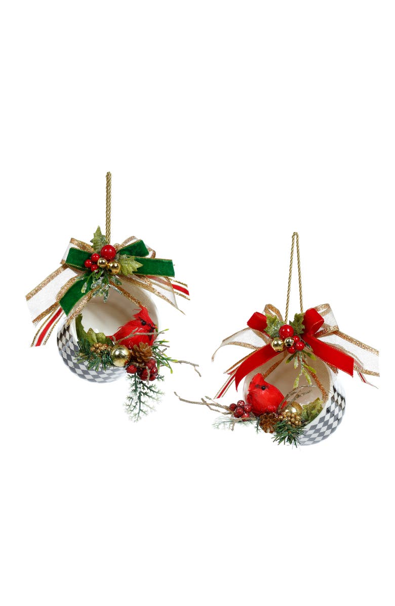 Mark Roberts Harlequin Cups Ornament, Set of 2, Main, color, Red