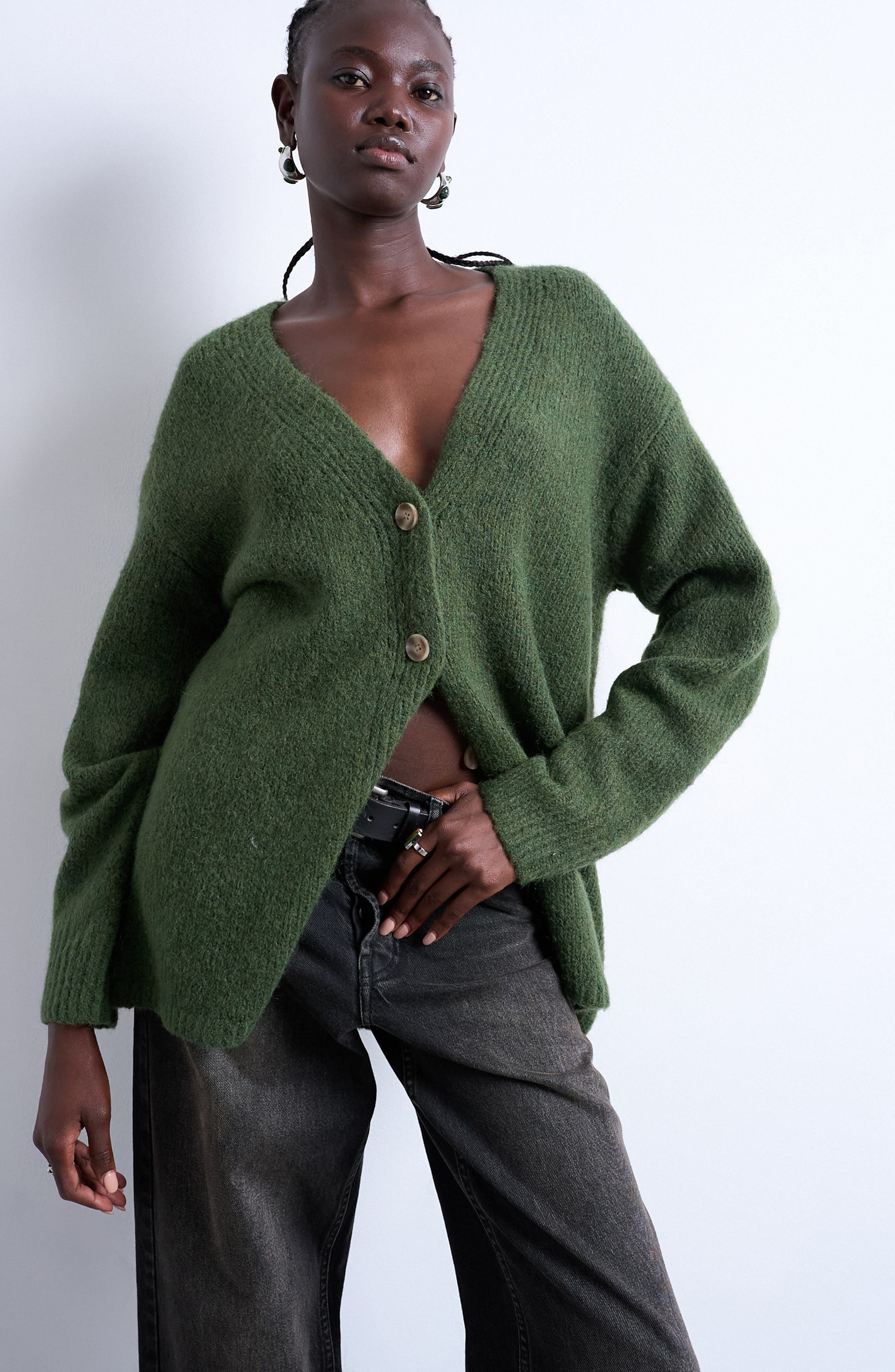 Easy V-Neck Longline Cardigan