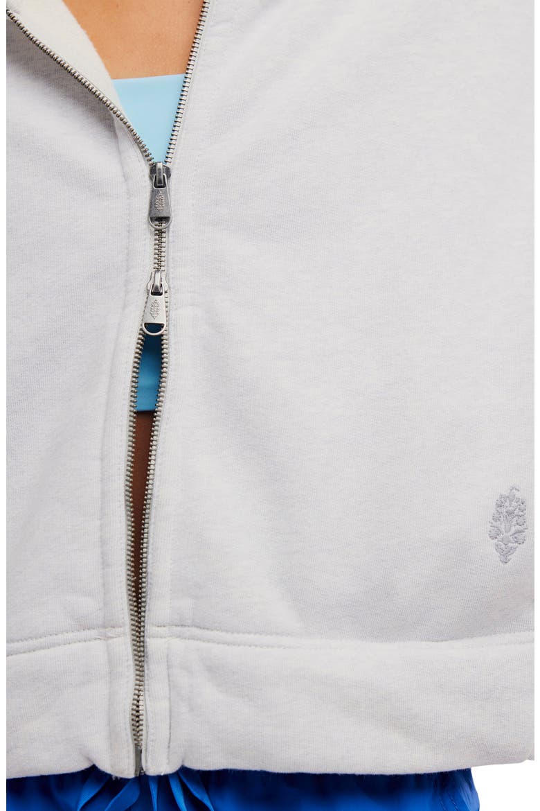 FP Movement A Cut Above Cotton Zip Hoodie, Alternate, color, WHITE HEATHER