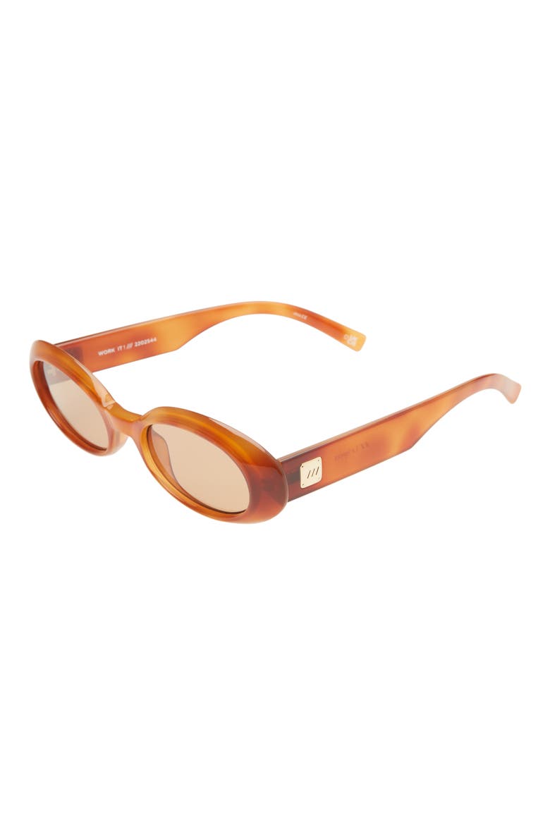 Work It 53mm Oval Sunglasses, Alternate, color, VINTAGE TORT