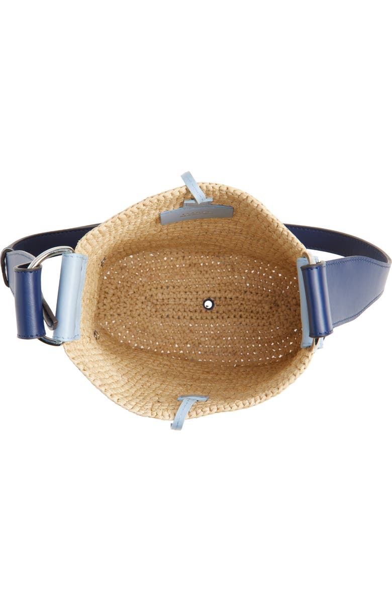 Isabel Marant Mini Bayia Raffia Bucket Bag, Alternate, color, Natural/ Blue