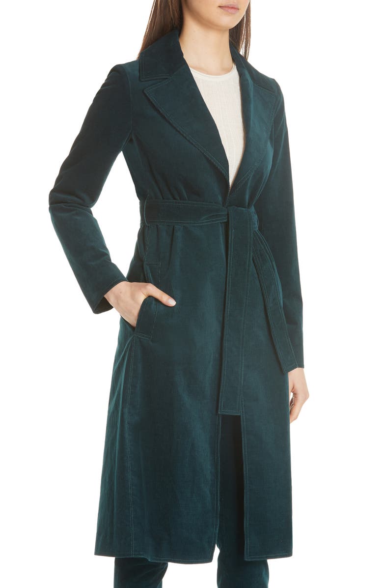 Theory Oslo Corduroy Trench Coat, Alternate, color, 
