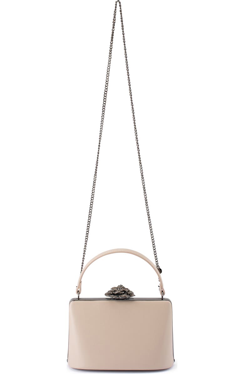Olga Berg Grace Embellished Frame Top Handle Bag, Alternate, color, Natural