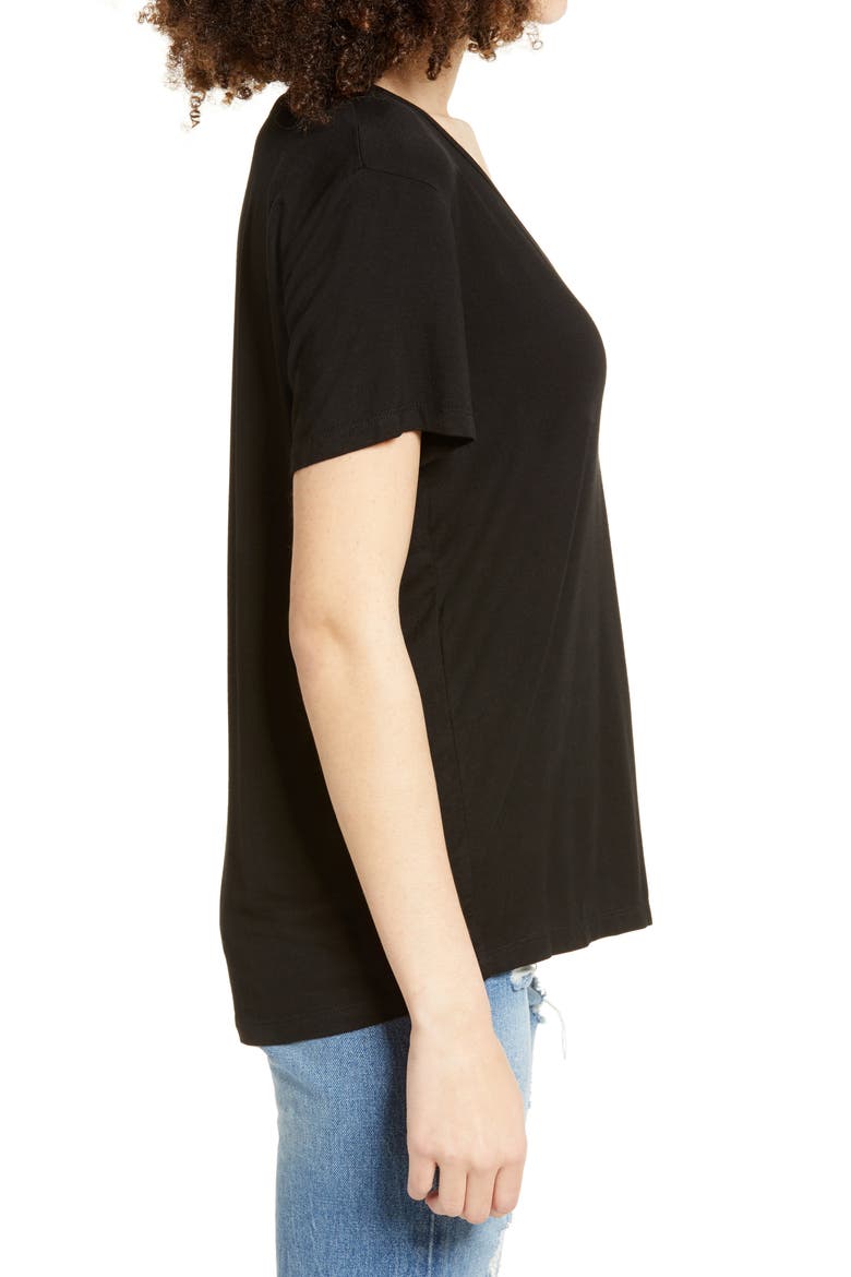 V-Neck T-Shirt, Alternate, color, BLACK