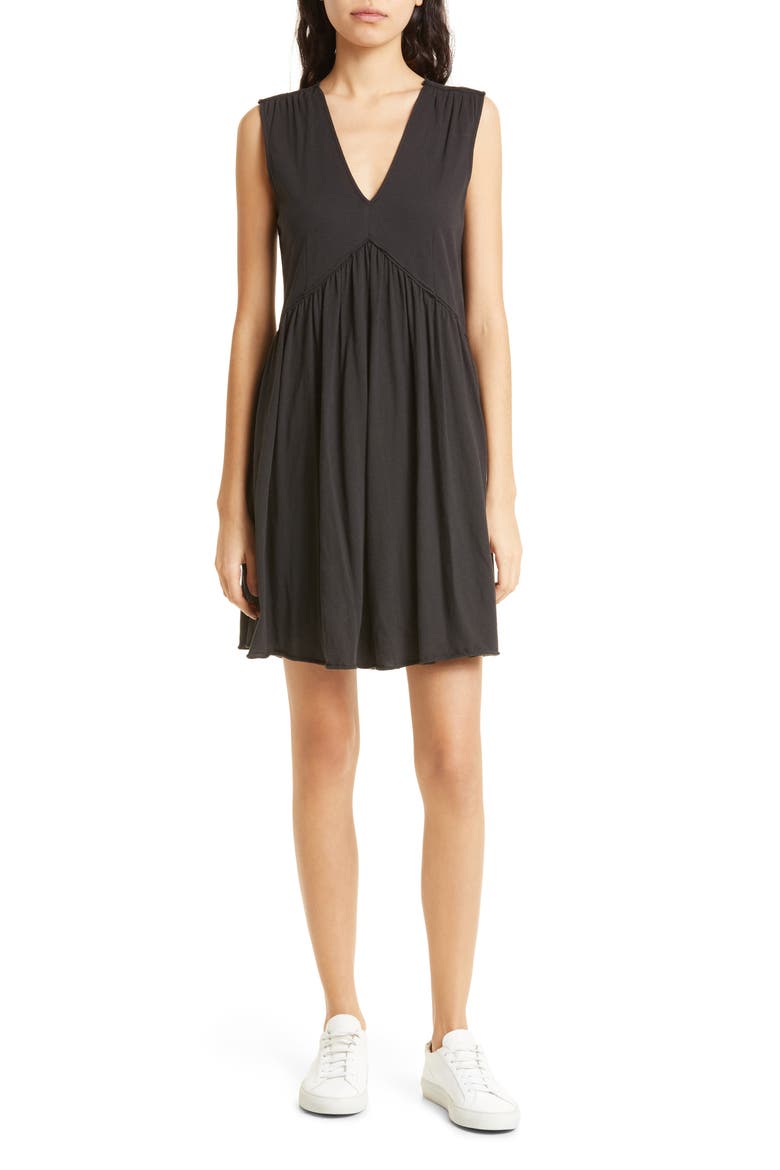 V-Neck Sleeveless Minidress, Main, color, BLACK