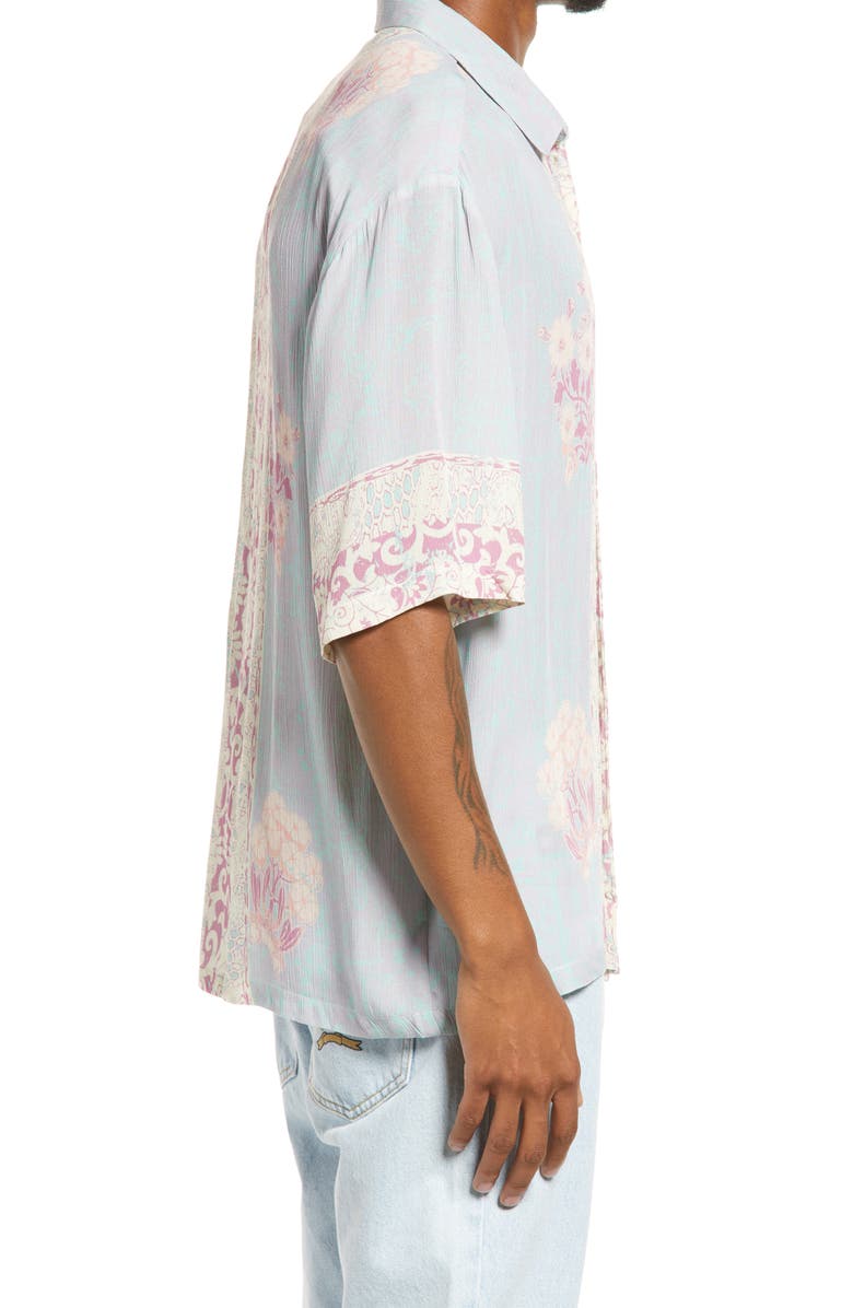 Topman Oversize Border Button-Up Shirt, Alternate, color, 