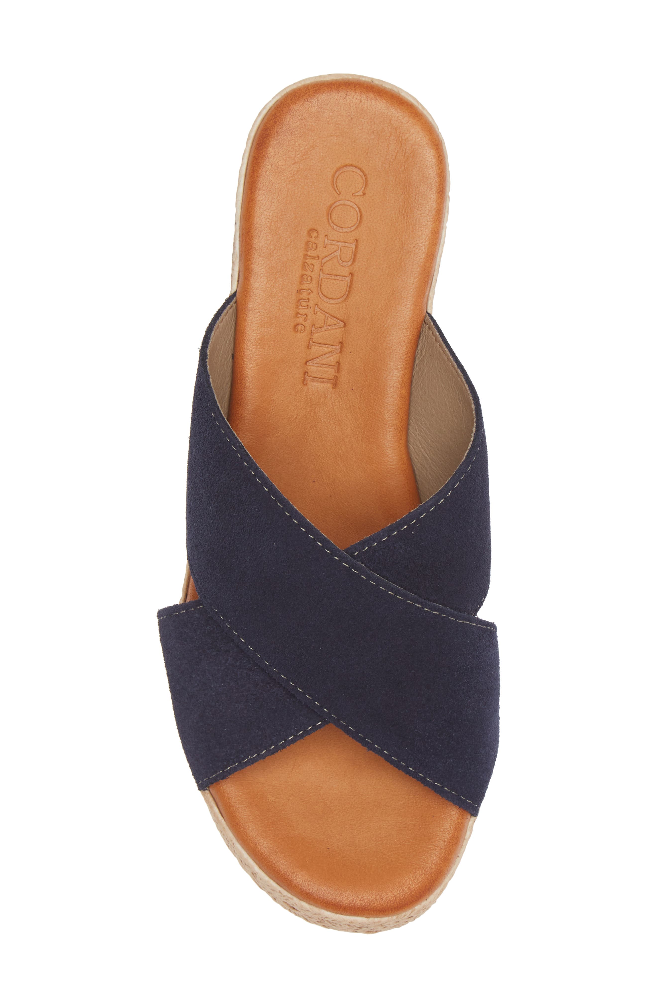 Cordani Bella Espadrille Wedge Sandal, Alternate, color, Navy Suede