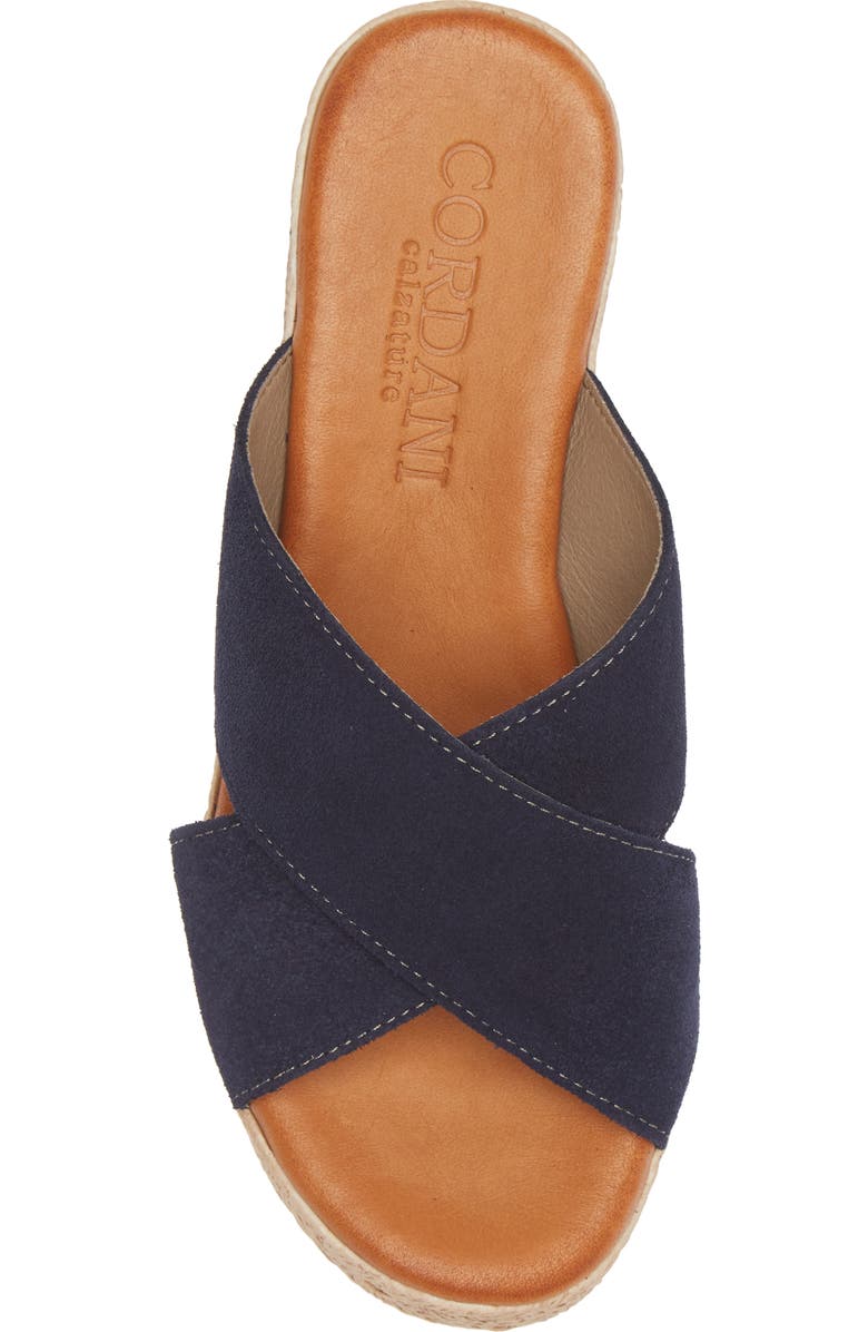 Cordani Bella Espadrille Wedge Sandal, Alternate, color, Navy Suede