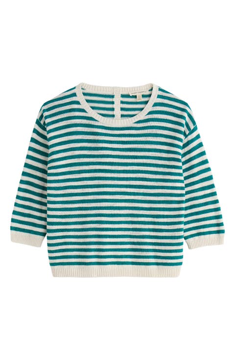Knavock Stripe Organic Cotton & Linen Sweater