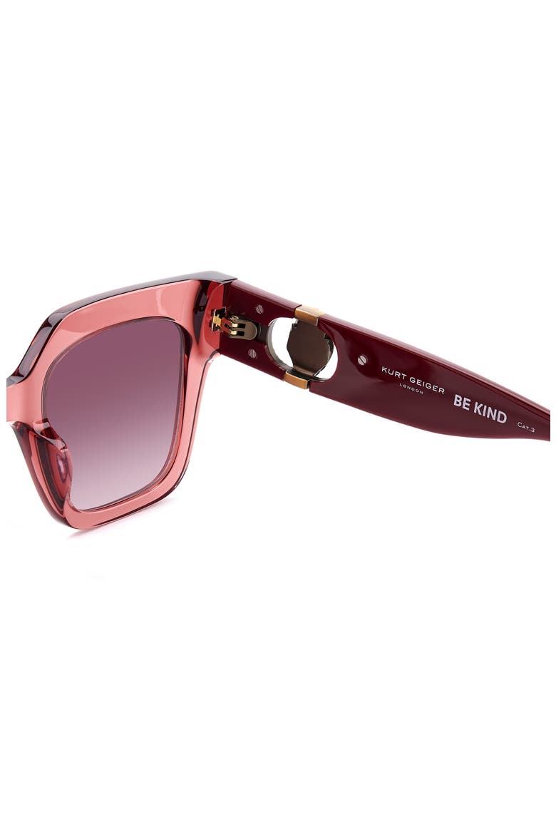 50mm Gradient Square Sunglasses, Alternate, color, CRYSTAL BURGUNDY/ PINK