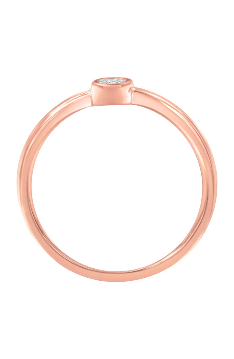 Haus of Brilliance 14K Rose Gold Plated Silver Miracle Set Diamond Ring, Alternate, color, Rose Gold Over Silver