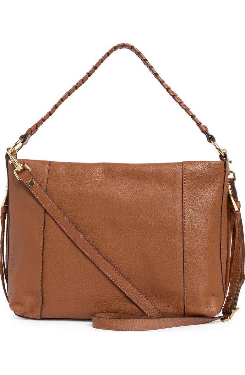AIMEE Laila Convertible Leather Shoulder Bag, Alternate, color, Chestnut
