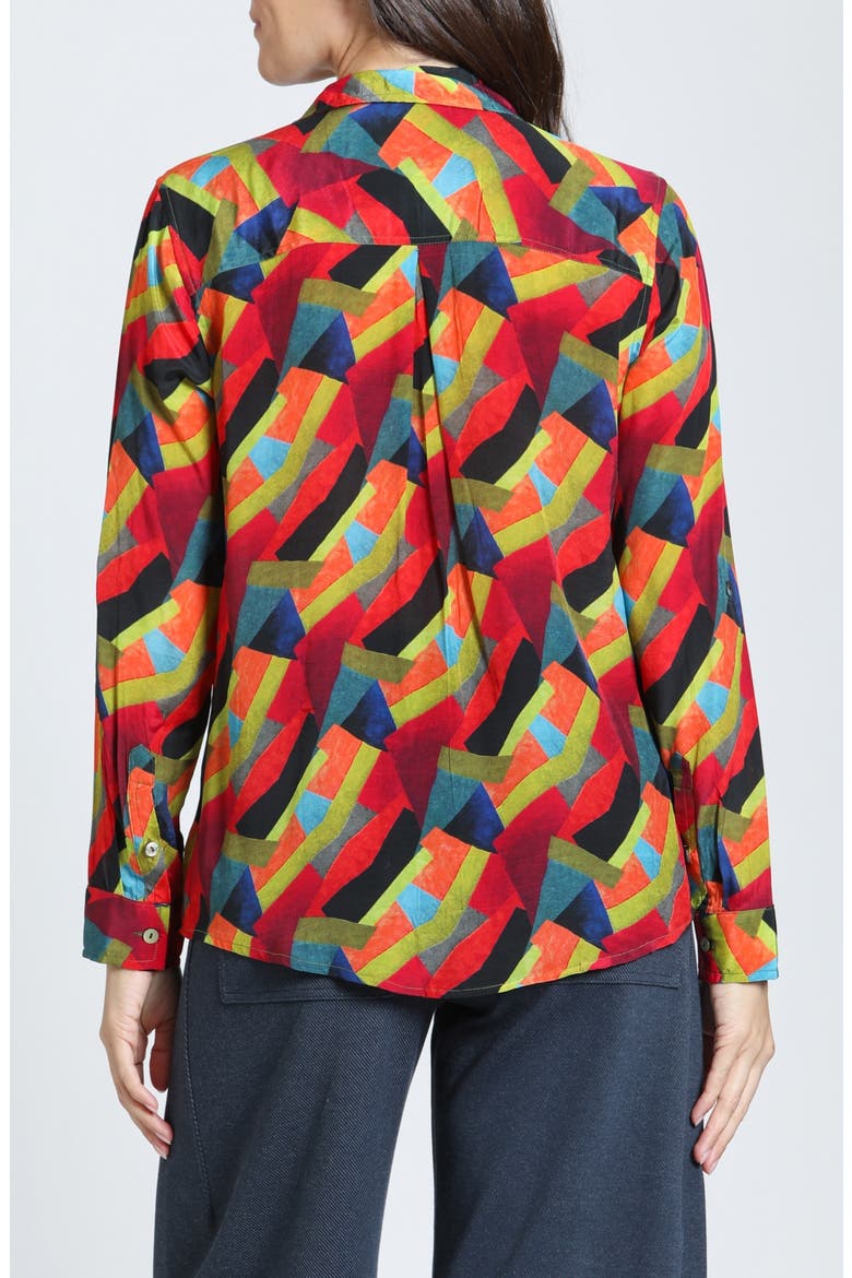 Roll-Up Sleeve Button-Up Shirt, Alternate, color, PRISMATIC SUNSET