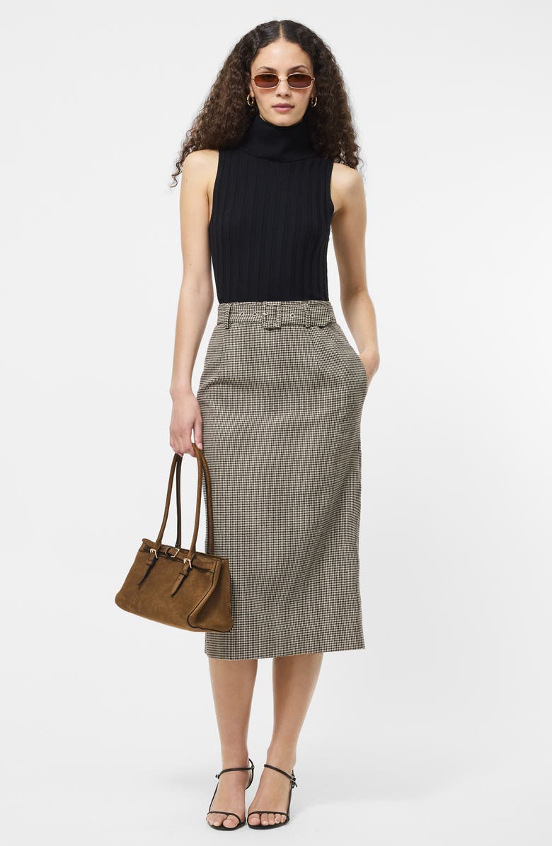 French Connection Rib Turtleneck Sleeveless Sweater, Alternate, color, Black