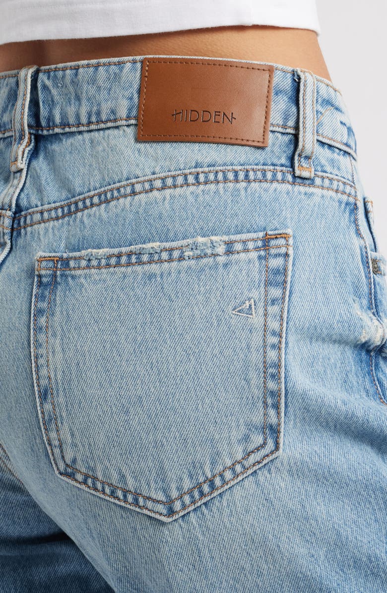 HIDDEN JEANS Classic Summer Distressed Straight Leg Jeans, Alternate, color, 