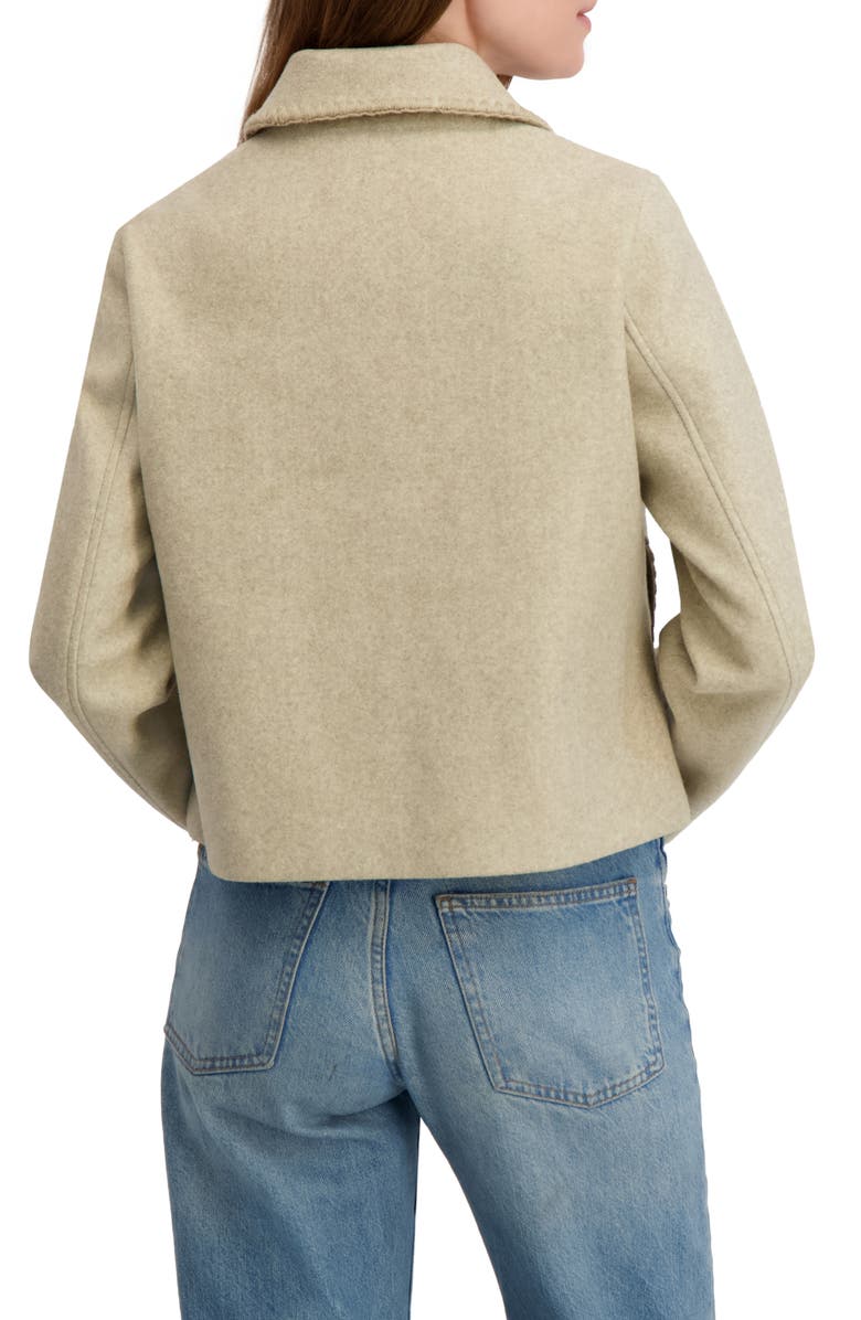 Laundry by Shelli Segal Blanket Stitch Crop Jacket, Alternate, color, Oatmeal