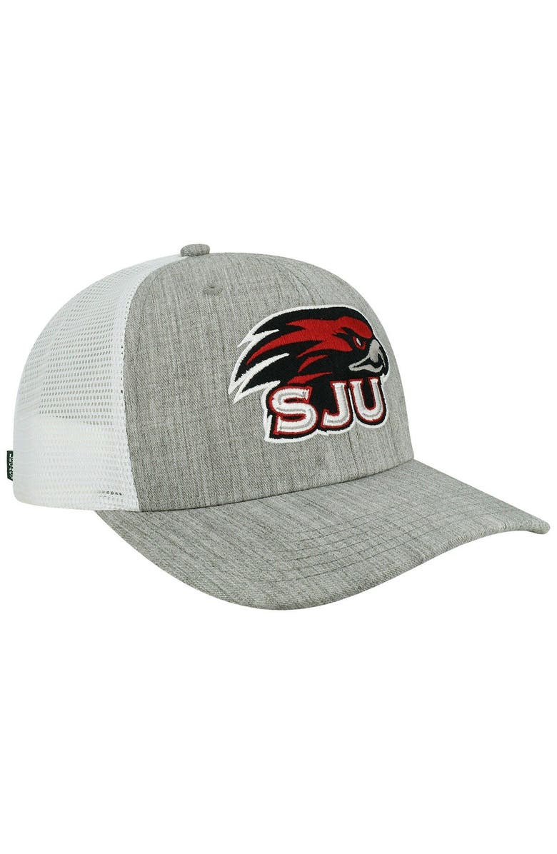 LEGACY ATHLETIC Men's Legacy Athletic Heather Gray/White Saint Joseph's Hawks The Champ Trucker Snapback Hat, Alternate, color, 